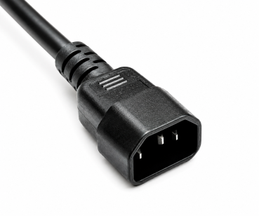 DINIC Kaltgerätekabel halogenfrei, 1mm², VDE, LSZH, C13 auf C14, schwarz, 3m
